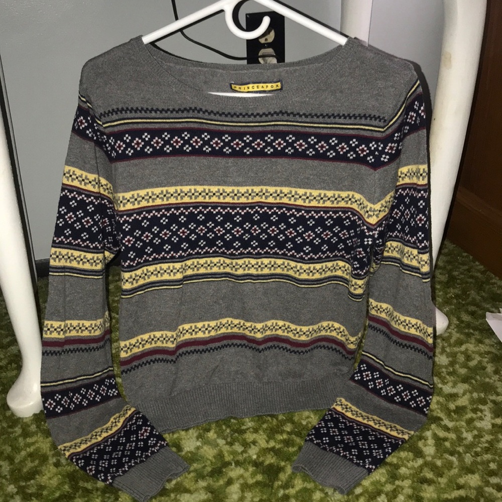 Hipster Patterned Cropped Sweater